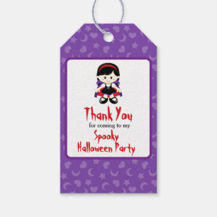 Étiquettes-cadeau Soirée d'Halloween de fille Vampire