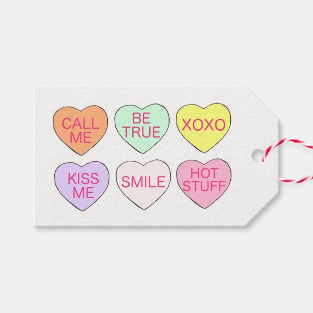 Étiquettes-cadeau Sois Mon Coeur De Conversation De Candy Pastel Val (Devant (Horizontal))