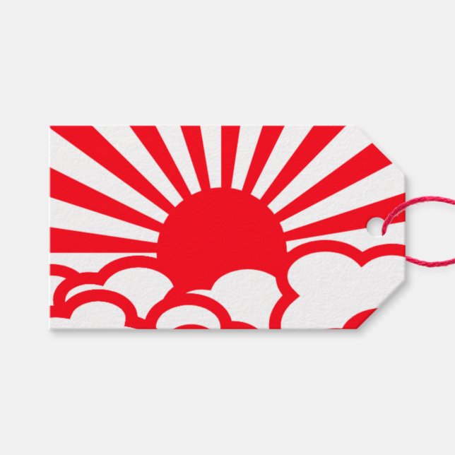 Étiquettes-cadeau Soleil levant japonais (Devant (Horizontal))
