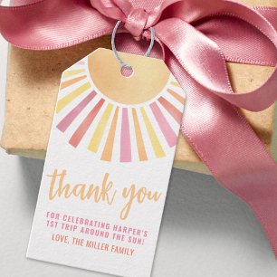 Étiquettes-cadeau Soleil Rose Anniversaire Soleil