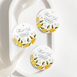 Étiquettes Cadeau Son Maîtresse de Citron Jaune Baby Shower