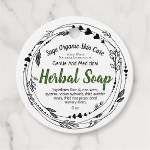 Étiquettes Cadeau Soothing Herbal Eco Soap Emballage d'entreprise
