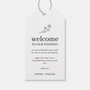 Étiquettes-cadeau Sophia Elegant Hotel Invités Mariage Bienvenue