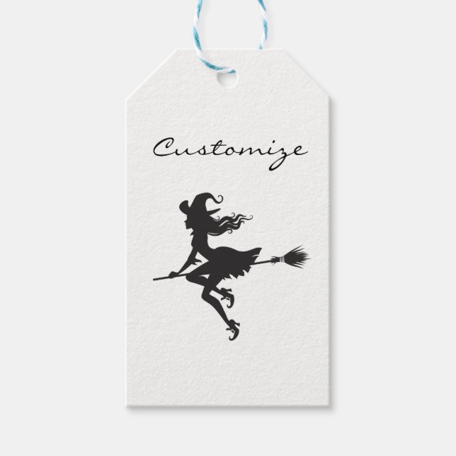 Étiquettes-cadeau Sorcière Broom Thunder_Cove Halloween (Devant)