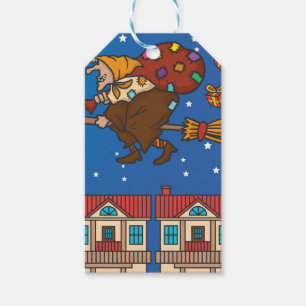 Étiquettes-cadeau sorcière xmas Befana