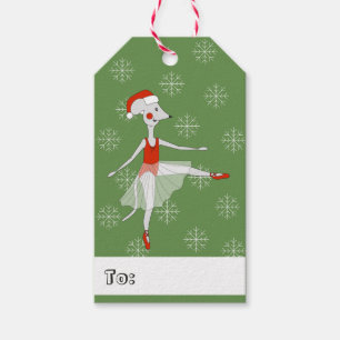 Étiquettes-cadeau Souris Ballerine Christmas Snowflakes illusima