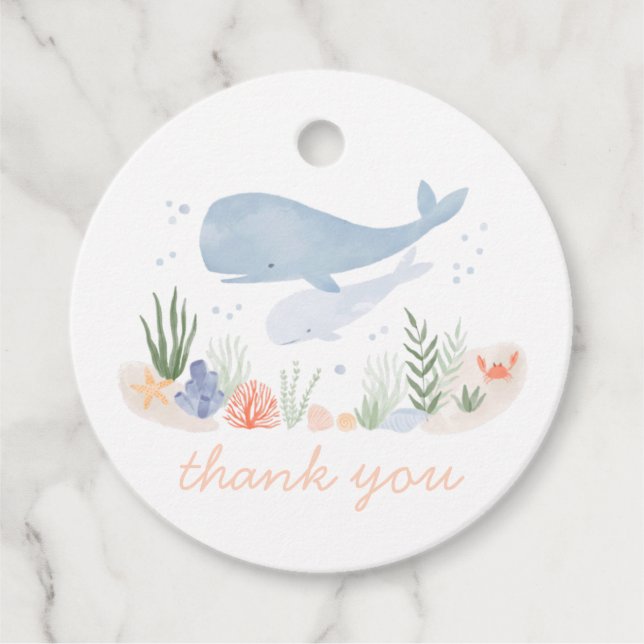Étiquettes Cadeau Sous la fête d'anniversaire de la mer (Devant)