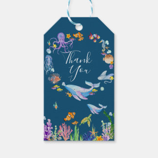 Étiquettes-cadeau Sous la mer merci