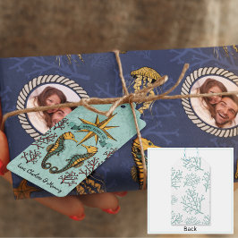 Étiquettes-cadeau Sous la mer Seahorse & Corals Nautique