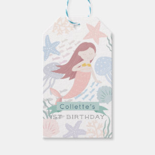 Étiquettes-cadeau Sous la mer Sirène mer Vert Anniversaire