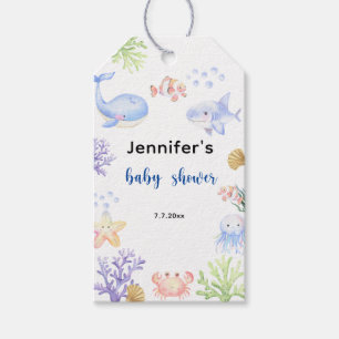 Étiquettes-cadeau Sous Le Baby shower De La Mer Animaux