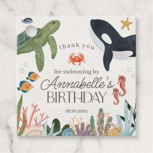 Étiquettes Cadeau Sous l'océan Mer Fête d'anniversaire Favors