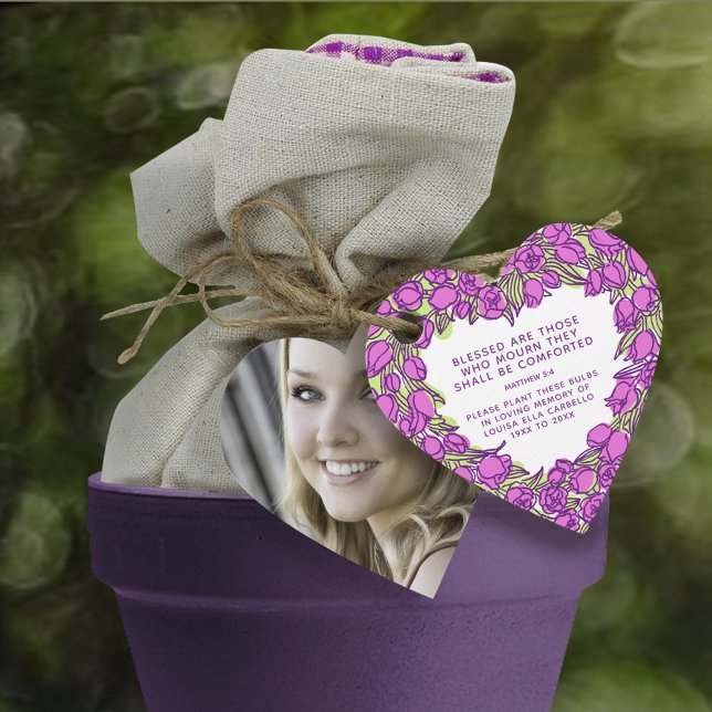 Étiquettes Cadeau Souvenir funéraire cadeau plante bulles de tulipe  (Créateur téléchargé)