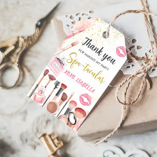 Étiquettes-cadeau Spa Party Glam Girl Maquillage Anniversaire Cadeau