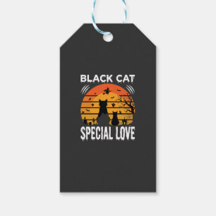 Étiquettes-cadeau Spécial Chat Noir Halloween Amour Design Gothique