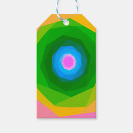 Étiquettes-cadeau Spirale géométrique en vert et bleu