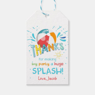 Étiquettes-cadeau Splish Pool Party Bash Merci