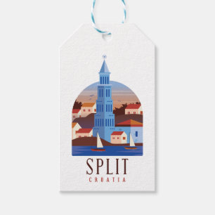 Étiquettes-cadeau Split Croatie Dalmatie Vintage