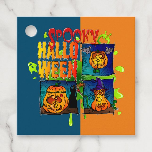 Étiquettes Cadeau Spooky Halloween (Devant)