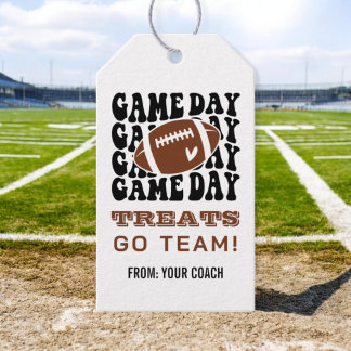 Étiquettes-cadeau Sports Team Football Jeu Jour Treat