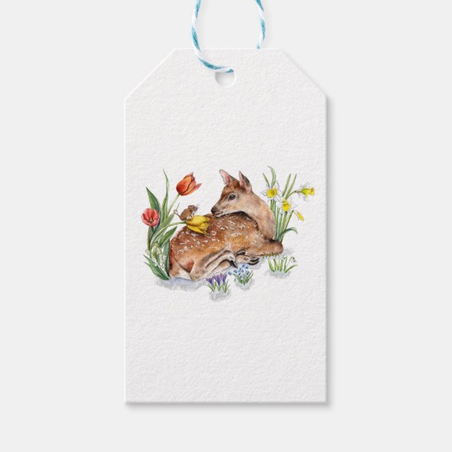 Étiquettes-cadeau Spring Deer (Devant)