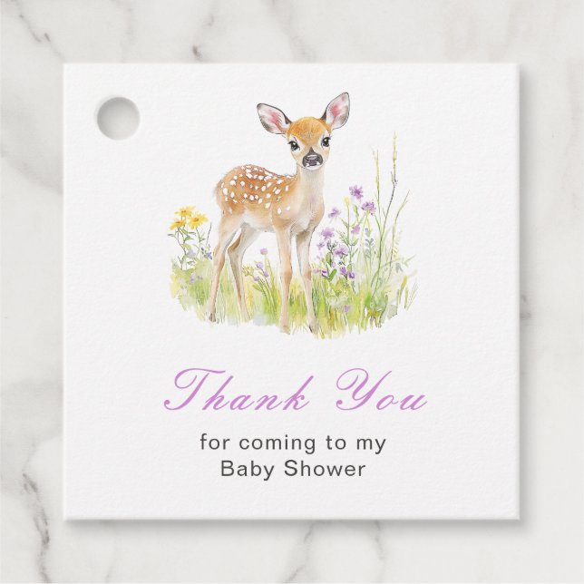 Étiquettes Cadeau Spring Deer Baby Shower (Devant)