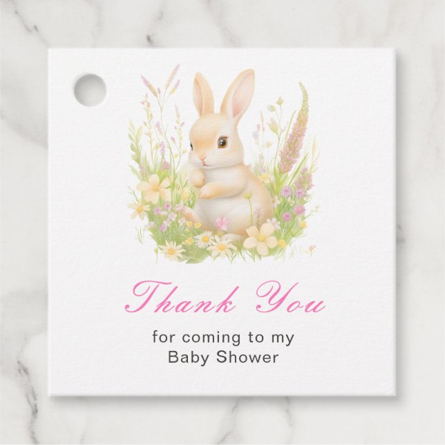 Étiquettes Cadeau Spring Rabbit Baby Shower (Devant)