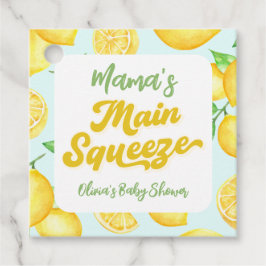 Étiquettes Cadeau Squeeze principale de Mama Baby shower citron
