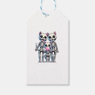 Étiquettes-cadeau Squelette Chat Famille Blown Buble chewing-gum Cut