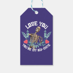 Étiquettes-cadeau Squelette Drôle Saint Valentin Côtes Mate Humour G