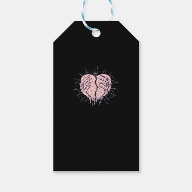 Étiquettes-cadeau Squelette Main Avec Coeur Classique (Devant)