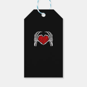 Étiquettes-cadeau Squelette Mains de coeur Signe Saint Valentin Mign