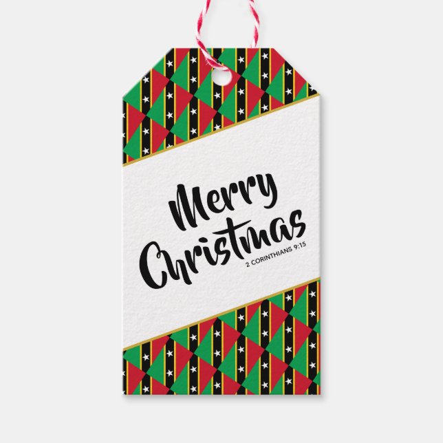 Étiquettes-cadeau ST KITTS NEVIS Custom Joyeux Noël (Devant)