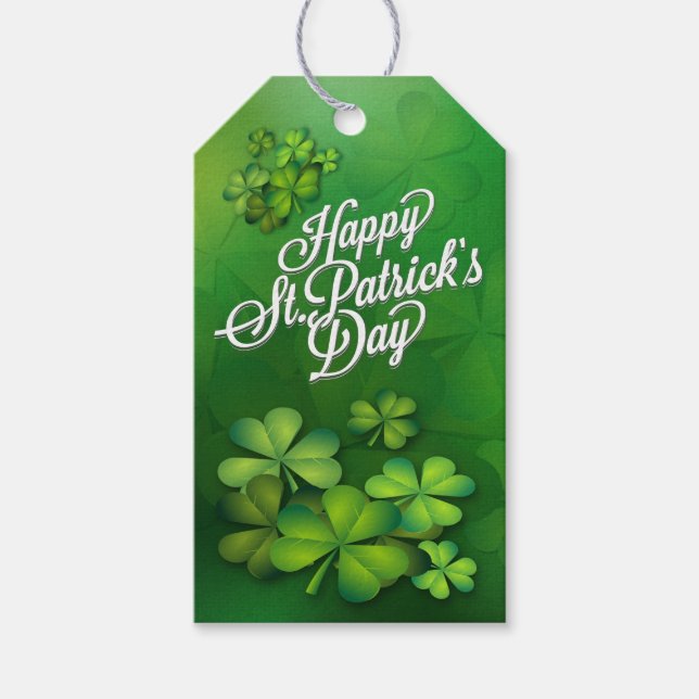 Étiquettes-cadeau St Patrick's Day - Clovers/Shamrock (Devant)