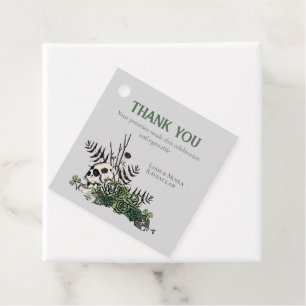 Étiquettes Cadeau St. Patricks Day Floral Skull & Clovers Merci