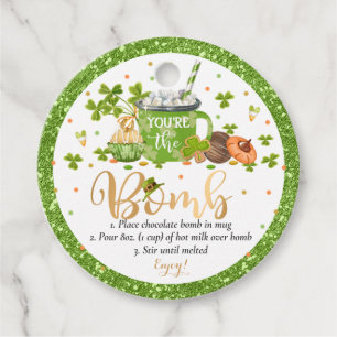 Étiquettes Cadeau St Patrick's Day Hot Chocolate Bombe Lucky Bomb