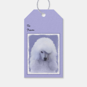 Étiquettes-cadeau Standard Poodle White Painting - Original Dog Art