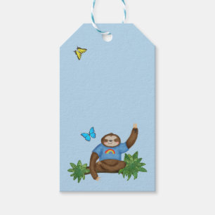 Étiquettes-cadeau Stanley Sloth & Friends Balise cadeau bleue
