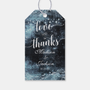 Étiquettes-cadeau Star Struck Aquarelle Nuit Mariage Amour & Merci