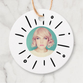 Étiquettes Cadeau STARBURST | Simple Round Fun Custom Photo