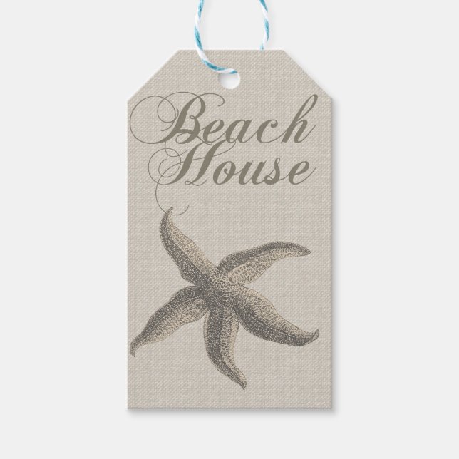 Étiquettes-cadeau Starfish Beach House Plage Côté Côte (Devant)