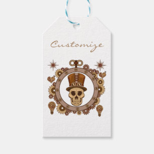 Étiquettes-cadeau Steampunk Thème Top Hat Skull Thunder_Cove