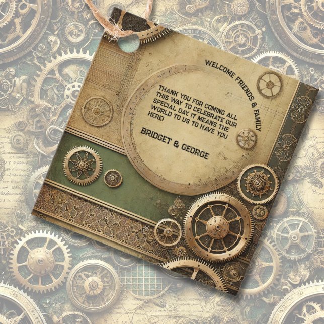 Étiquettes Cadeau Steampunk Victorian Gearwork Mariage merci (Créateur téléchargé)