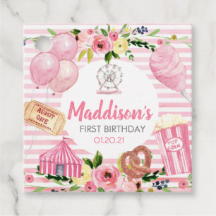 Étiquettes Cadeau Sticker d'anniversaire du Carnaval rose