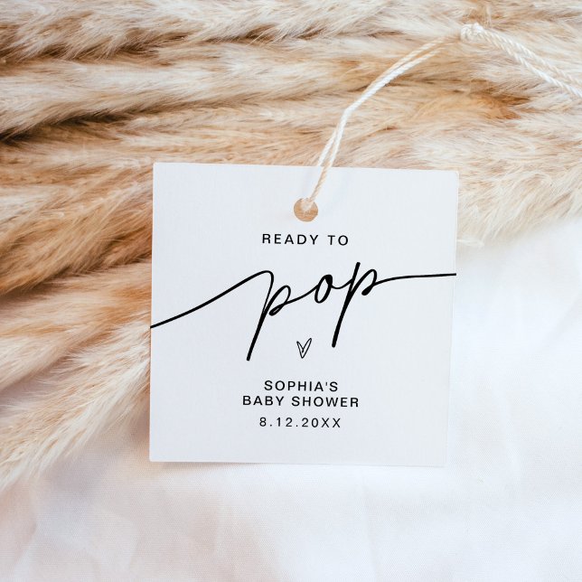 Étiquettes Cadeau Sticker Favour EVERLEIGH Baby shower Popcorn (Créateur téléchargé)