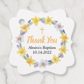 Étiquettes Cadeau Sticker Floral Daffodique Aquarelle