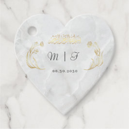 Étiquettes Cadeau Sticker Mariage de coeur Bismillah Gold Design
