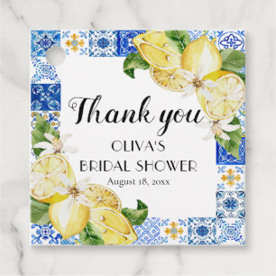 Étiquettes Cadeau Stickers Fête des mariées italienne Citron Carrela