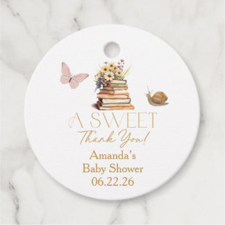 Étiquettes Cadeau Storybook New Chapter Baby Shower Wildflower