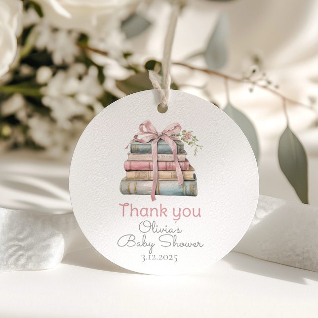 Étiquettes Cadeau Storybook Nouveau Chapitre rose arc merci (Créateur téléchargé)